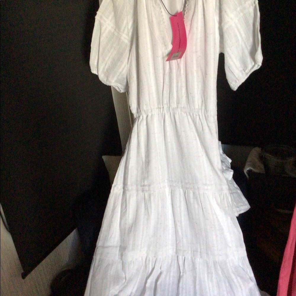 betsey johnson white cotton summer dress